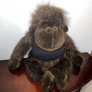 Dan Dee Collector's Choice Long Haired Gorilla Monkey Brown Plush 19" Turtleneck